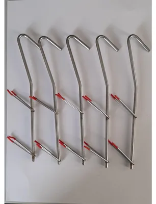 Produktbild von 5 Räucherhaken massiv mit 4 Spitzen Fischräucherhaken