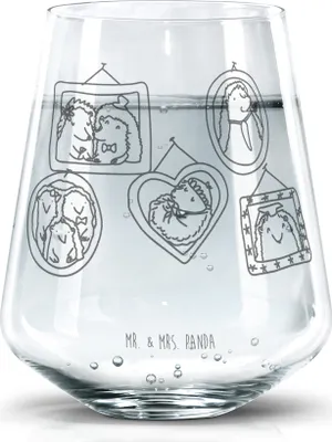 Produktbild von Mr. & Mrs. Panda Glas Igel Familie - Transparent - Geschenk, Wasserbecher, Bilder, Mama, Wasserglas, Muttertag, Becherglas, Bruder, Tumbler, Trinkglas