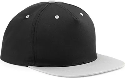 Produktbild von Beechfield B610c | 5 Panel Contrast Snapback Cap / Kappe / Mütze / Hut - Farbe: Black/Grey - Größe: One Size