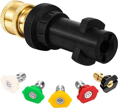 Produktbild von Hochdruckreiniger mit 1/4" Messing-Schnellkupplung und 5 Packungen 1/4" - Hochdruckreiniger - Mit Düsenspitzen - Kompatibel mit Kärcher K-Serie
