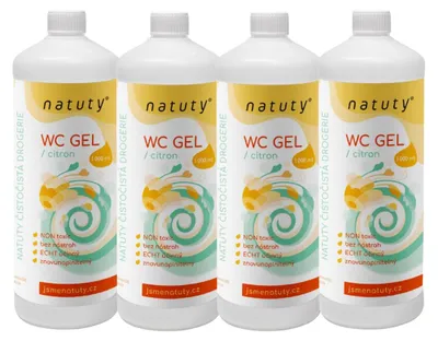 Productafbeelding van Natuty toiletreiniger met citroengeur, 1 liter, voordelige verpakking met 4 stuks