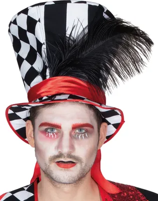 Produktbild von Zylinder Black-White Pierrot Hut Halloween Karneval Kostüm Zubehör Gr. 59