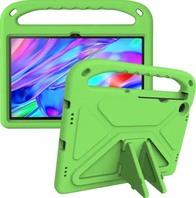 Produktbild von Hülle für Lenovo Tab M10 Plus 3rd Gen 10,6 Zoll, Leichte Stoßfeste Eva Kinder Schutzhülle mit Griff und Faltbarem Ständer Grün