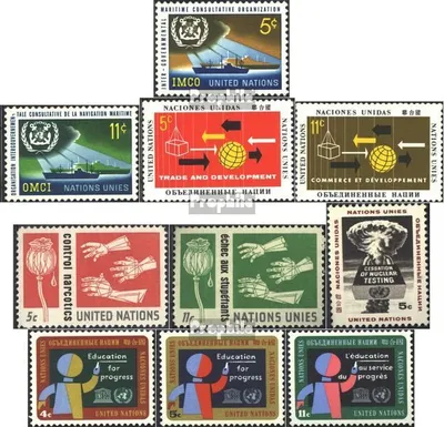 Produktbild von Briefmarken UNO - New York 1964 Mi 138-147 (kompl.Ausg.) Jahrgang 1964 komplett postfrisch Sondermarken