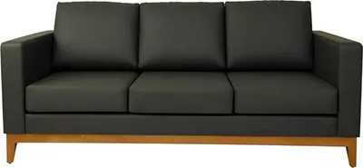Produktbild von Schwarzes Büro Sofa Designer 3-Sitzer Couch Wohnzimmer 3-er Polstersofa