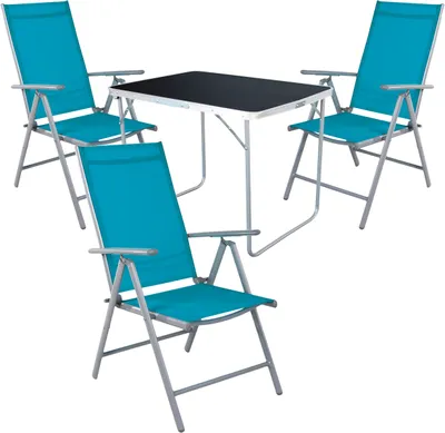 Produktbild von 4-tlg Camping Set Gartenmöbel Campingtisch + 3 Campingstuhl Klappstuhl