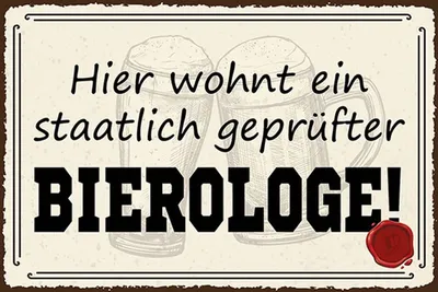 Produktbild von vianmo Holzschild 12x18 cm Bier hier wohnt Bierologe