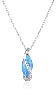 Produktbild von Silver necklace with synthetic opal AGS1324 / 47