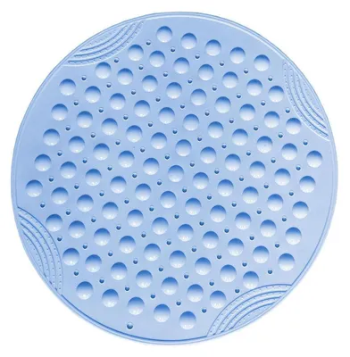 Image de Tapis de douche antidérapant avec ventouses, lavable en machine, couleur bleue