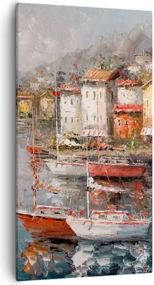 Produktbild von Bild auf Leinwand - Leinwandbild - Einteilig - Meer Hafen Segel - 55x100cm - Wand Bild - Wanddeko - Wandbilder - Leinwanddruck - Bilder - Wanddekoration - Leinwand bilder - Wandbild - PA55x100-5136