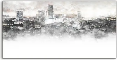 Produktbild von Coloray Acrylbild 100x50  Wandbild Acrylbilder Abstraktes Gebäude in der Hauptstadt