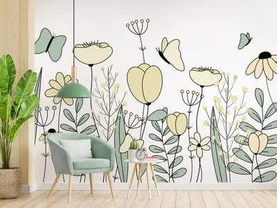 Produktbild von Vlies Fototapete Wiese 400x280 cm Tapeten Wandtapete XXL Natur Blumen Botanik wie gemalt b-A-10298-a-b