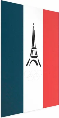 Produktbild von Posterpapier Poster - Graphic Eiffel Tower Against the French Flag 21x30 cm Abstrakt n-C-10043-ao-a