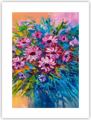 Produktbild von Poster - Poster ohne Rahmen - Blumenstrauß Blumen Öl - 30x40 cm - Wand Bild - Wanddeko - Wandbilder - Kunstposter - Wandposter - Bilder - Kunstdruck - Wanddekoration - Wandbild - P2XPA30x40-4533