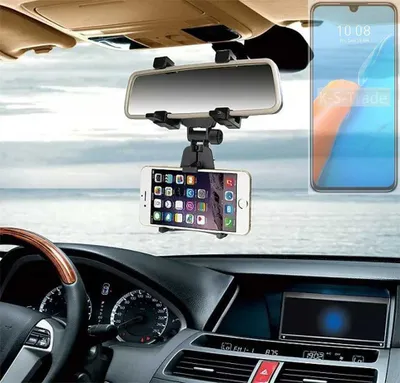 Produktbild von K-S-Trade Smartphone Halterung kompatibel mit Infinix Note 12 Pro 4G Rückspiegel Halterung schwarz Auto Halterung KFZ Halter