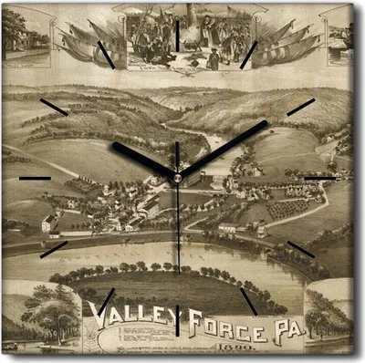Produktbild von Coloray Uhr auf Leinwand 30x30 cm Wand Uhr Dekoration Wohnzimmer Segeltuch schwarze Hände -Retro-Vintage-Karte.