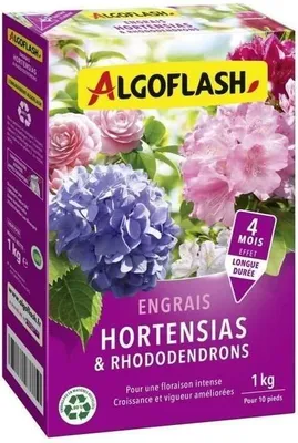 Immagine prodotto di Fertilizzante per ortensie e rododendri, Algoflash Naturasol, granuli, con magnesio, 1 kg