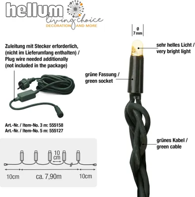 Produktbild von LED-System Profi Lichterkette außen verlängerbar 80 LED ohne Netzkabel