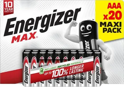 Obrázok produktu pre ENERGIZER Batterie Alkaline AAA (LR03) 1.5V (20er Blister)