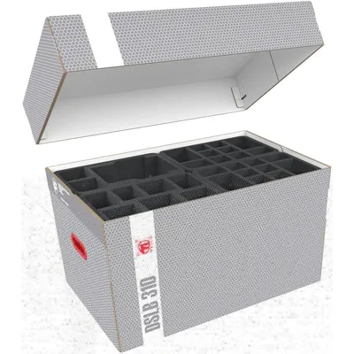 Imagen del producto de Caja de almacenamiento Lagerbox DSLB310 para miniaturas de Adeptus Custodes, con insertos de espuma