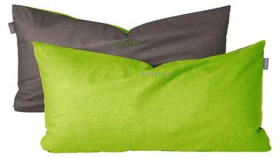 Produktbild von SCHIESSER Kissenhüllenset Doubleface | Zweifarbig | Renforcé | 2-teilig | 100% Baumwolle | Angenehm weich & glatt | YKK-Reißverschluss | 40x80 cm | Grün-Dunkelgrau
