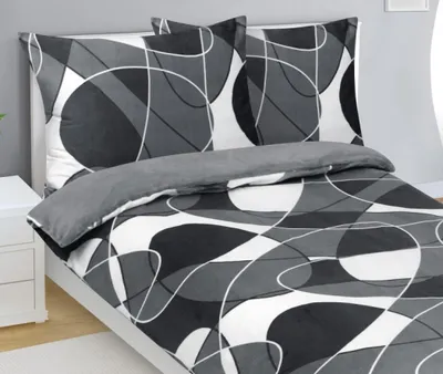 Obrázek produktu pro Mikroflanelové povlečení - Bílá,šedá,tmavě šedá - 140x200, 70x90
