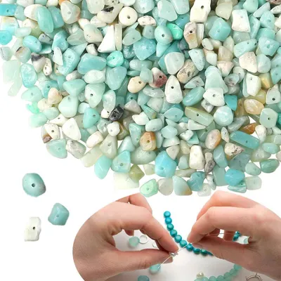 Image de XIANNVXI Amazonite Perles de cristal pierre pour bijoux DIY 400 pièces 5-8mm