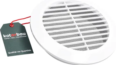 Produktbild von KOTARBAU® Lüftungsgitter ⌀ 150 mm Rund Flansch Weiß Belüftung Insektenschutzgitter Lamellengitter Belüftungsgitter Rohranschluss Abluftgitter Gitter Lüftung Kunststoff Wetterschutzgitter