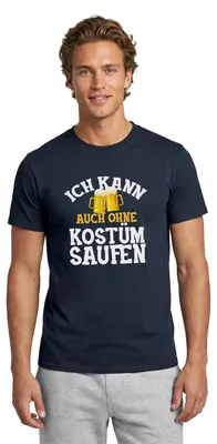 Produktbild von Spreadshirt Ich Kann Auch Ohne Kostüm Saufen Fasching Karneval Männer T-Shirt, S, Navy