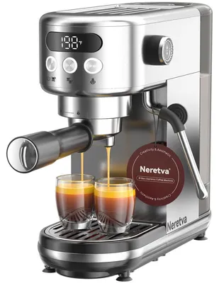 Image de Machine à expresso Machine à café avec porte-filtre - 20 bars - 1350 W - Inox