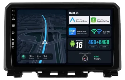 Image de Autoradio Android 15 avec écran de 9 pouces, compatible Carplay sans fil, Bluetooth et caméra de recul