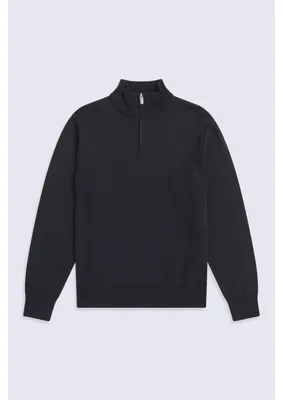 Produktbild von Animal - Pullover für Herren, mit kurzem Reißverschluss, gerippt MW5016 (L) (Schwarz)