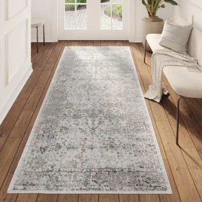 Produktbild von Tapiso Teppichläufer VALLEY Modern Grau Schlafzimmer 100 x 300 cm
