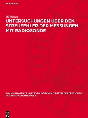 Produktbild von Untersuchungen über den Streufehler der Messungen mit Radiosonde