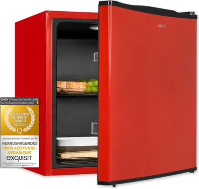 Produktbild von Exquisit Mini Kühlschrank KB05-V-151F rot | Kompakt | Nutzinhalt: 41 L | Temperaturregelung