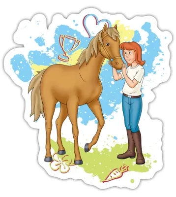 Produktbild von Spreadshirt Bibi Und Tina Pferd Amadeus Sticker Aufkleber, 10 x 10 cm, Mattweiß