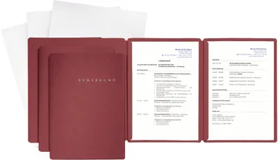 Produktbild von PAGNA Bewerbungs Set "Special" DIN A4 rot 3-teilig 3 Bewerbungsmappen