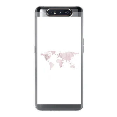 Produktbild von MuchoWow® Handyhülle Schutzhülle Hülle für Samsung Galaxy A80 Weltkarte - Marmor - Rosa Silikon Softcase Handy Hülle - Schutzdeckel