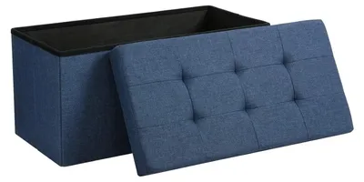 Immagine prodotto di Panca per camera da letto - Panca per camera da letto - Contenitore - Scatola per cuscini - Panca - 76 cm x 38 cm x 38 cm - Blu