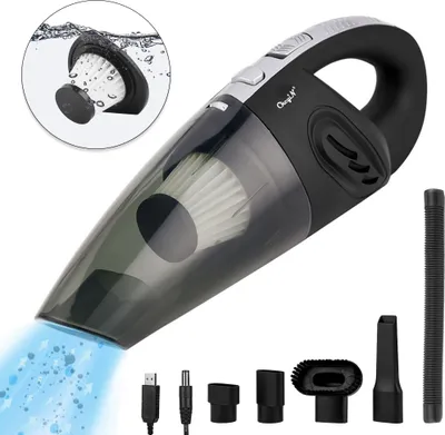 Produktbild von CkeyiN 120W Akku-Handstaubsauger für Auto und Räume, wiederaufladbarer Power-Zyklon-Nass- und Trockensauger