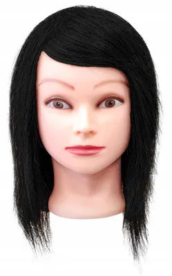 Obrázek produktu pro Cvičná Hlava Jessica 40 cm Přirozené Vlasy S Držákem Do Kadeřnického Salon Barvení
