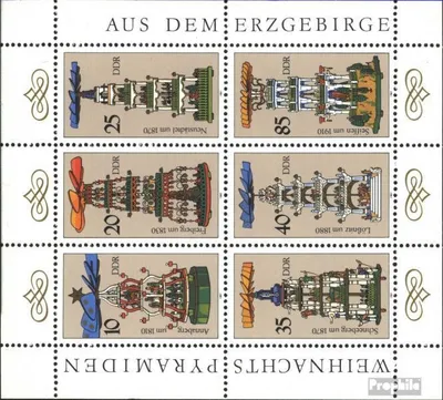 Produktbild von Briefmarken DDR 1987 Mi 3134-3139 Kleinbogen (kompl.Ausgabe) gestempelt Weihnachtspyramiden aus dem Erzgebirge