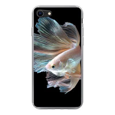 Produktbild von MuchoWow® Handyhülle Schutzhülle Hülle für iPhone SE 2022 Fisch - Schwanz - Schwarz Silikon Softcase Handy Hülle - Schutzhülle