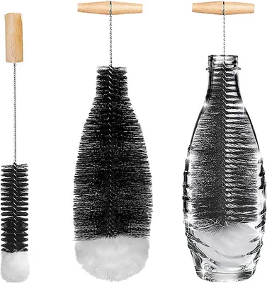 Produktbild von Flaschenbürste Glasflasche, 2 Stück Flaschenbürste Schonende & Kratzerfreie Reinigung Flaschenreiniger