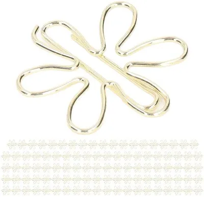 Zdjęcie produktu dla Klebeclip-Sets - 100 Stück - Blumen/Pfeilform - Leicht - Umweltfreundlich - Korrosionsbeständig - Büroclip-Set