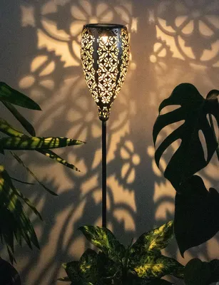 Produktbild von LED Solar Steckleuchte, schwarz-gold, H 90 cm