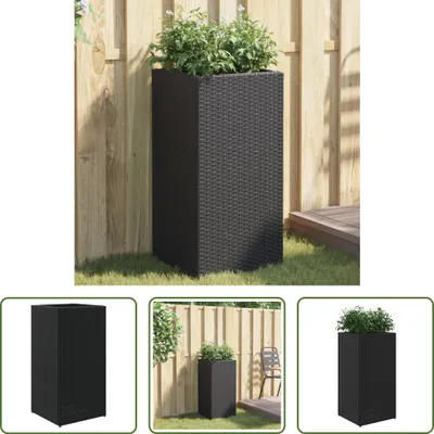 Immagine prodotto di The Living Store Fioriera nera 40x40x80 cm Poly Rattan