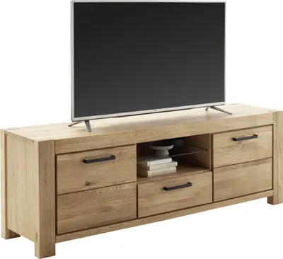Produktbild von Lowboard >SILIAS< in natur geölt, Wildeiche teilmassiv - 192x65x50cm (BxHxT)