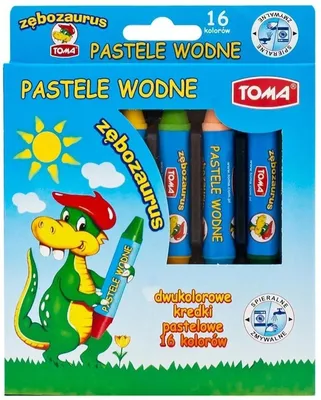 Produktbild von TOMA Wasserpastellkreiden 16 Farben doppelseitig Zahnstocher