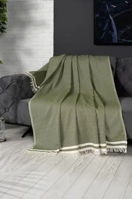 Produktbild von L'Essentiel Linge de Maison, Alinda - Green (170 x 300), Sofabezug, 100% BAUMWOLLE, Grün, 170 x 300 cm